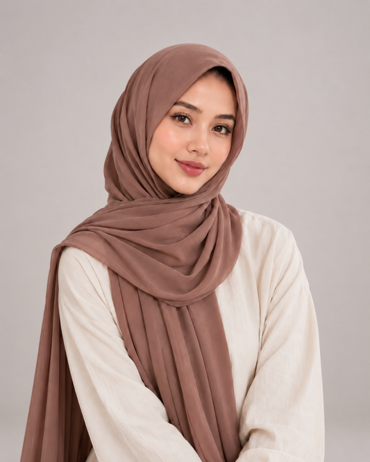 Plain Chiffon Pashmina – Light Brown
