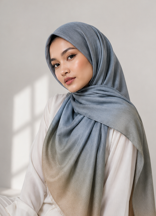 Viscose Gradient Pashmina – Blue