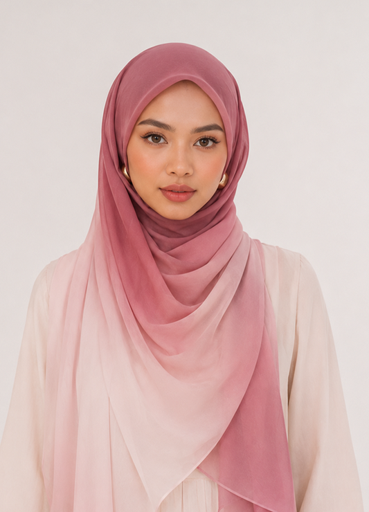 Ombre Rayon Modal Pashmina – Dark Pink