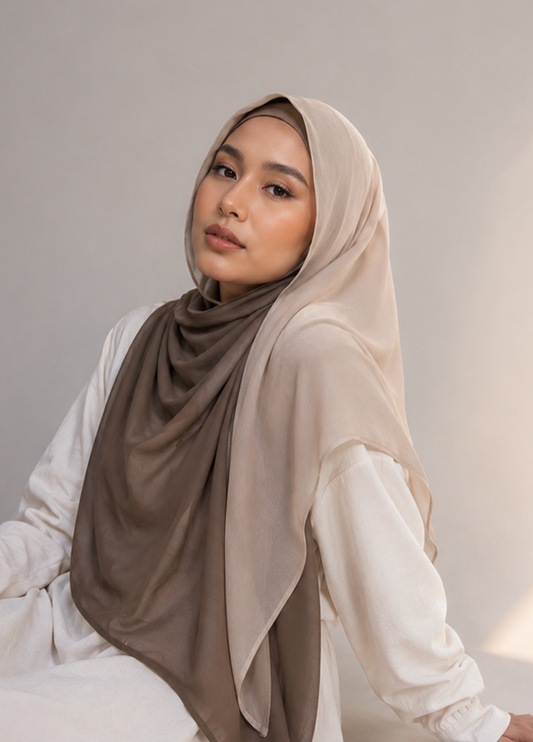 Ombre Rayon Modal Pashmina – Light Brown